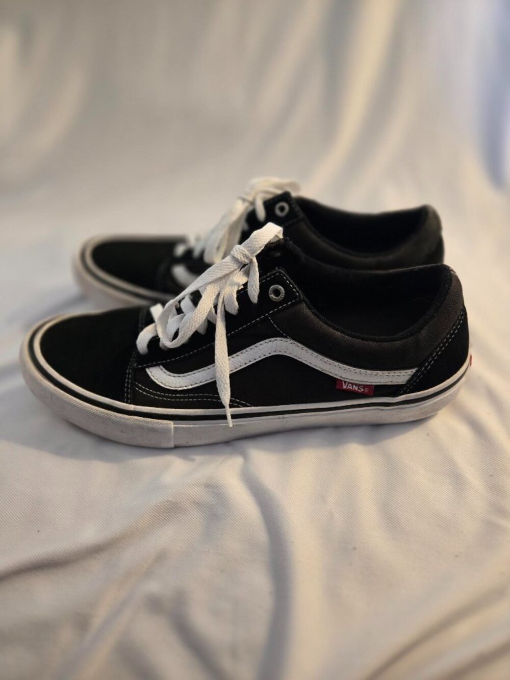 Vans Old Skool Black/White Men 11M Canvas Suede Lace Up Low Top Shoes